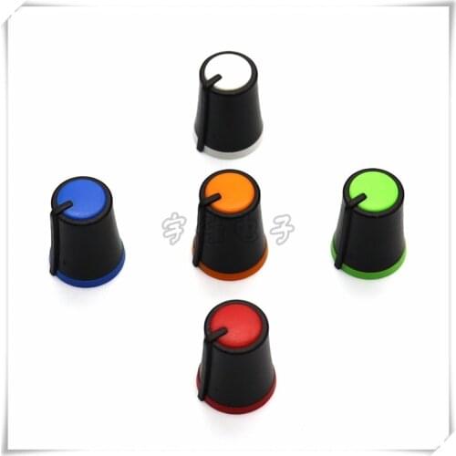 5 pieces Diameter 13MM Height 17MM Suitable for D axis 6MM mixer Power amplifier panel The volume knob Potentiometer knob