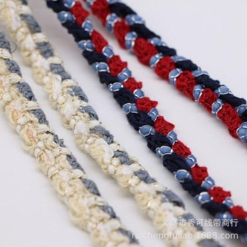 5 yards Mixed colors Weave Twist for DIY Crafts Hairwear Bow Material Bag Clothing Accessories Sewing Decoration Trims