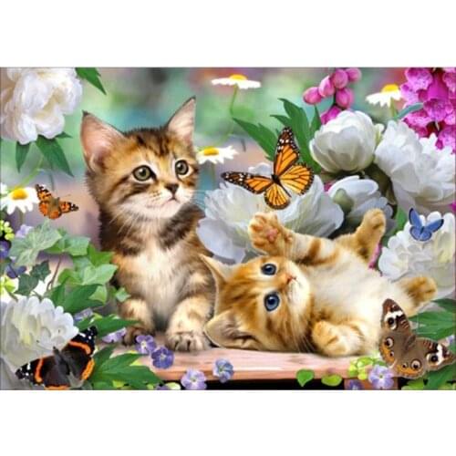 DIY 5D Diamond Painting Butterfly Flower Diamond Embroidery Cat Cross Stitch Full Round Drill Mosaic Rhinestones Home Decor Gift