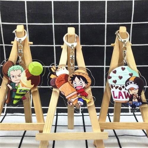 Anime ONE PIECE Roronoa Zoro Acrylic Cute Cartoon Keychain Cosplay School Bag Itabag Pendant Toys Keyring Xmas Gifts