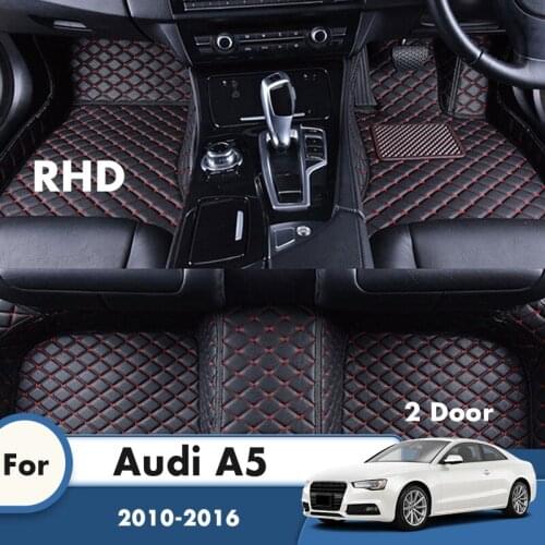 RHD Custom Car Floor Mats For Audi A5 2 Door 2016 2015 2014 2013 2012 2011 2010 Auto Interiors Accessories Foot Mat Pedal Carpet