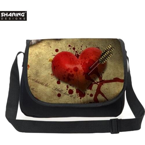 Free Shipping Fashion Hearts Cute Girls Messenger Bags School Satchel Bags Men/Women Bolsa Feminina Casual travel laptop bag