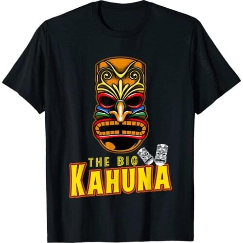 The Big Kahuna Funny Hawaiian Tiki Mask Luau Vacation Lover T-Shirt New Design Mens T Shirt Normal Tops Shirts Cotton Crazy