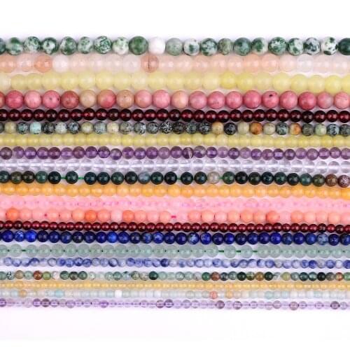 115pcs Natural Stone Beads 3-3.5mm Purple Amethysts Tiger Eye Loose Gem Beads For Jewelry Making Beadwork DIY Bracelet Necklace