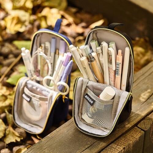 Large-capacity Multifunctional Mobile Phone Holder Pencil Case Canvas Pencil Case Retro Style Literary Pencil Case