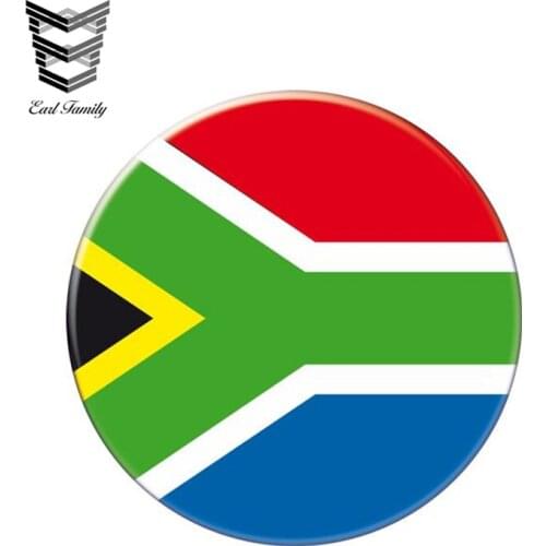 EARLFAMILY 13cm x 13cm Auto Moto Bike Suitcase Laptop Flag Round South Africa Reflective Car Sticker Waterproof 3D Car Styling