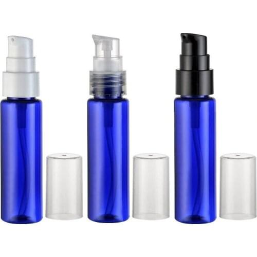 100 x 30ml Blue Plastic Lotion Pump Bottle, 1 oz Blue lotion Bottle,30cc cosmetic packaging, cosmetic container