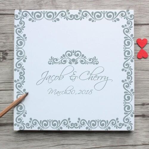 Personalized White Wedding Guest Book Alternative,Unique Custom Hardcover Instant Landscape Guestbook,Wedding Gift,Photo Album