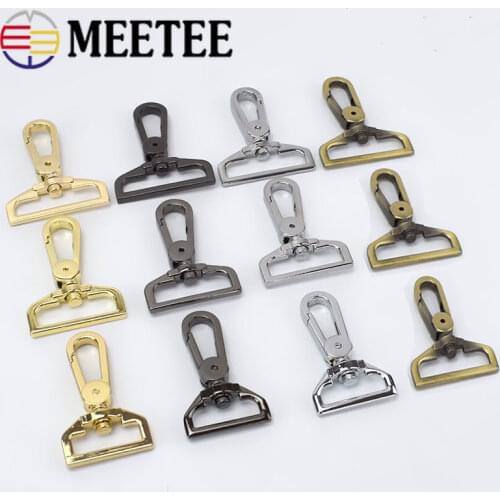 Meetee 10pcs 25/32/38mm Strap Metal Bag Buckle Carabiner Snap Hook Lobster Clasp Dog Collar Clips DIY Leather Craft Accessory
