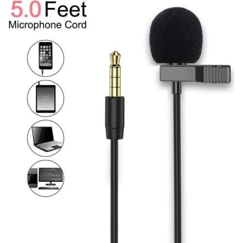 1.5m/3m/6m 3.5mm Mini Portable Microphone Condenser Clip-on Lapel Mic Wired Microphone Type C for Phone for Laptop