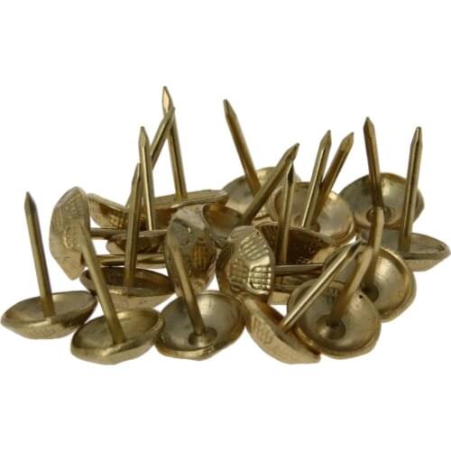 MroMax Green Ancient/Golden Round Head Foam Nail Iron Plating Thick Moire 11*17mm Hardware Fastener 15/20/25/40/60/80/100/130pcs