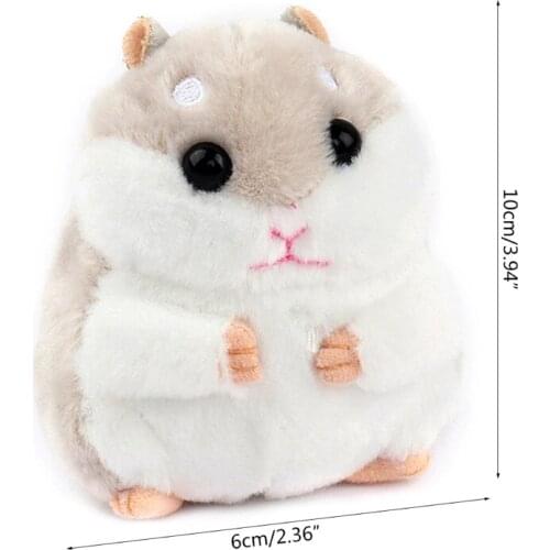 Soft Plush Stuffed Animal Keychain Faux Fur Plush Hamster School Bag Key Chains for Men and Women Charm Accessories