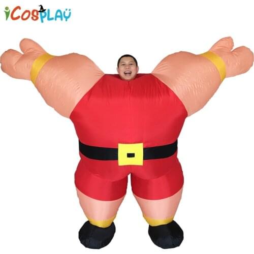 Inflatable Costume Hercules for Women Men Sailor Weight Lifting Mr Fitness Adult Blow Up Suit Party Carnival Cosplay Fancy Dress