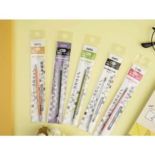 OHTO Extremely Thin Minimo Ballpoint Pen , 0.5mm,Can Fit In Your Wallet,Japanese Stationary, Childrens writing,School supplies