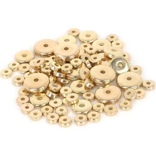 Whlosale KC Gold/Rhodium Color CCB Plastic Wheel Loose Spacer Round Beads For Bracelet Necklace DIY Jewelry Making