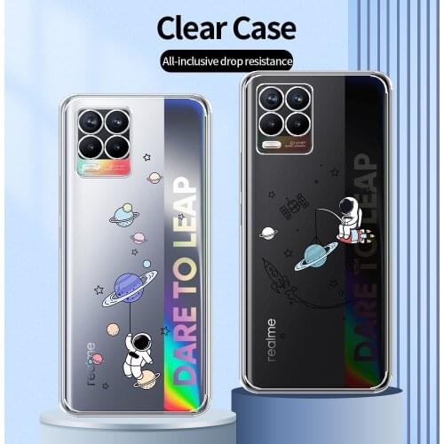 For OPPO Realme 8 Case Transparent Case For OPPO Realme 8 Pro Clear Protective Phone Coque Soft TPU Back Cover For Realme 8 8Pro