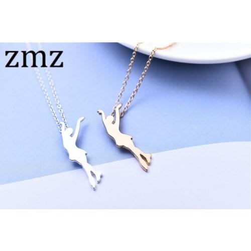 Europe/America Trendy Skater Girl Pendant Tce Skating Woman Silhouette Mothers Day Gift Party Jewelry