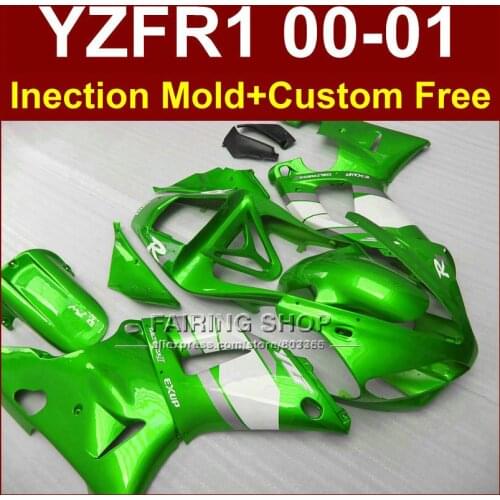 Custom green fairing for YAMAHA YZF1000 ABS plastic fairings YZFR1 2000 2001 YZF R1 00 01 YZF R1 Injection bodywork+7gifts