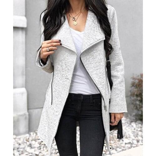 2018 NEW FASHION Coat Women Zipper Up Manteau Femme Hiver Long casaco feminino Winter Autumn Outwear Jacket Women