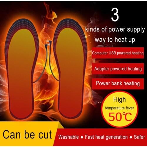 2020 Heated Insole Of Winter Warm Can Be Cut 35-46 Yard Insole USB Heated Shoes For Hiking Riding Comfortable Keep Warm Home