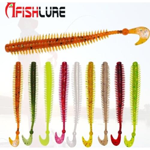 10pcs/lot Afishlure Sea Worms Maggot Lure 90mm 1.6g Earthworm Soft Fishing Lures Soft Bait Lifelike Earthworm Sea Fishing AR07