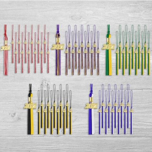 12PCS 2021 New Graduate Doctors Hat Tassel Decoration Graduation Cap Hanging Tassel Exquisite Graduate Gift Souvenir 40 CM