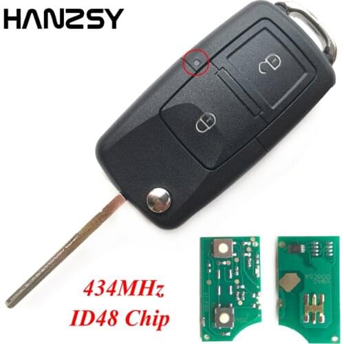 2 Buttons 434MHz Remote Key for VOLKSWAGEN VW Polo Golf Beetle Passat Lupo Bora 1J0959753AG Chip ID48 Car Flip Folding key