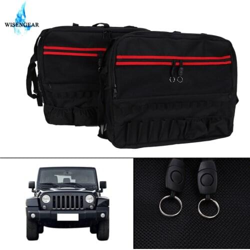 2 Pcs Roll Bar Luggage Tool Kits Bottle Drink Phone Bags For Jeep Wrangler JK 2 Door 2007-2017 Car Interior Storage Bag