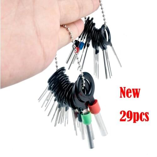 29pcs/lot Auto Car Wire Plug Remove Tool Kit Circuit Board Wire Harness Terminal Extraction Pick Connector Crimp Pin Back Needle