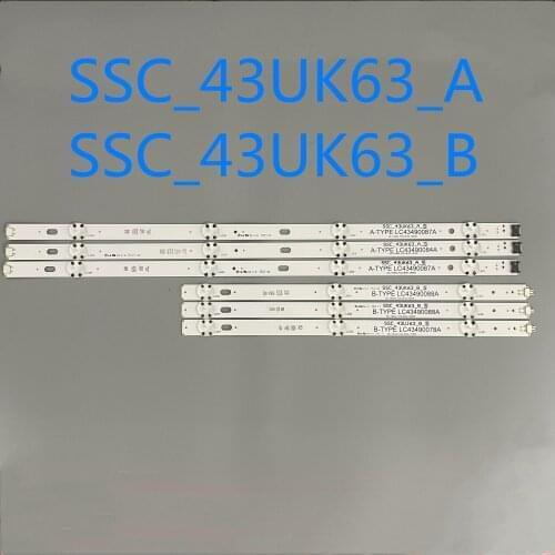 5-10SET/ LED strip LC43490087A LC43490088A LC434900874A LC43490085A LC43490084A 43UJ6300 43UK6300PUE SSC_43UK63_A SSC_43UK63_B