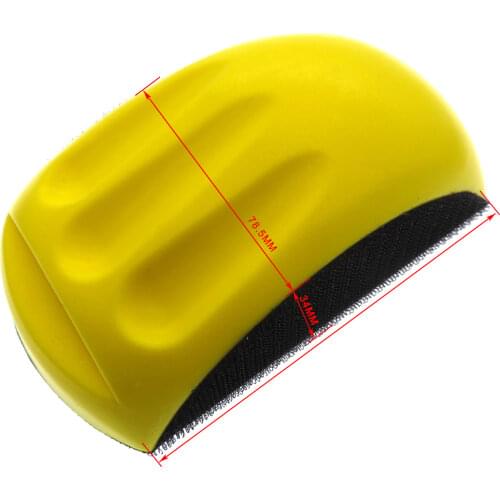 6 Inch Hand Sanding Block PU Foam Mouse Shape Hand Pad Abrasive Tools for Hook and Loop Disc(Pack of 1)