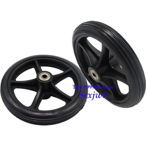 7 Inch Non-slip Wear-resistant Wheelchair Caster Wheel Replacement Parts Polyurethane Solid Tires Front Wheel Accessories