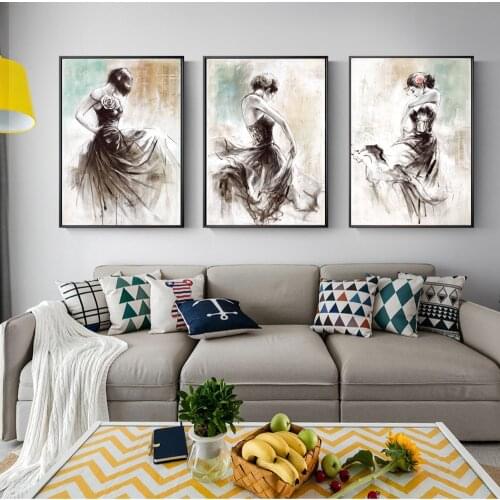 Abstract Girl Canvas Paintings Ballerina Modern Wall Pictures For Living Room Posters And Prints Wall Art Canvas Prints Cuadros