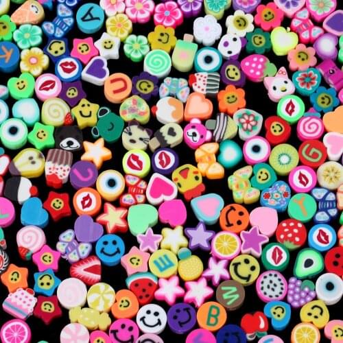 Sweet 20pcs Mix Color Clay Spacer Beads Polymer Clay Beads Fruit Animal Shape Accessories For Jewelry Making Diy Handmade