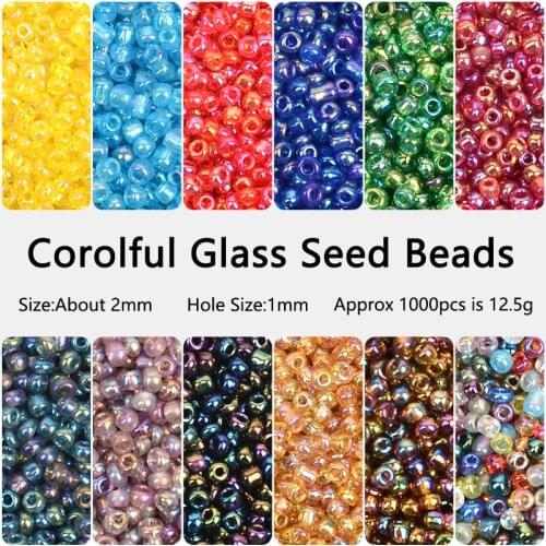 2mm Plating Corolful Charm Czech Glass Seed Spacer Beads DIY Bracelet Necklace Jewelry Making Accessories Clothes Bags Crafts