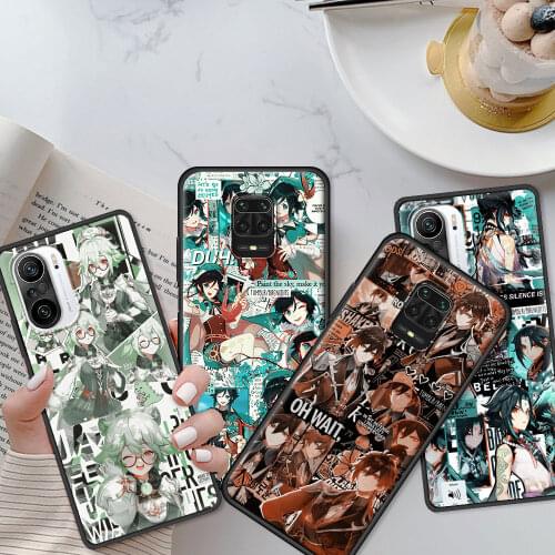 Cover For Redmi Note 10 9 8 7 Pro Max Genshin Impact Hard PC TPU Bumper Cellphone Shell for REDMI K40 K30 K20 9i 7a 6a