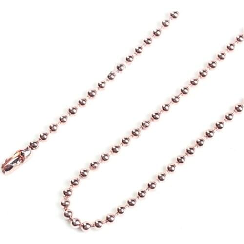 DoreenBeads Copper Ball Chain Necklace Rose Gold Jewelry DIY Components 75cm(29 4/8") long, Chain Size: 2.4mm(1/8"), 3 PCs