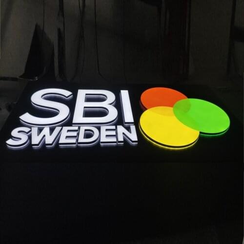 Double sided lighted sign letters, acrylic led channel letters advertising store hotel restaurant coffee shop name signs