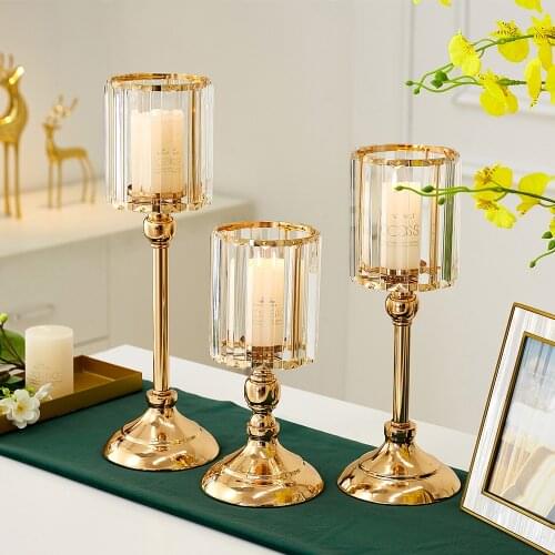 Crystal Candle Holders Candle Lantern Gold Candle Holders Wedding Centerpieces Center Table Candlesticks Parties Home Decor