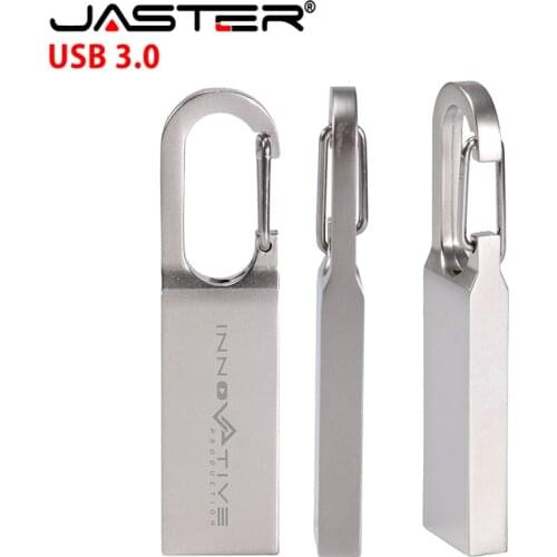 JASTER laser custom(over 10 pcs free logo)metal keychain USB 3.0 memory stick usb flash drive 128GB 64GB 16GB 32GB 4GB pendrive
