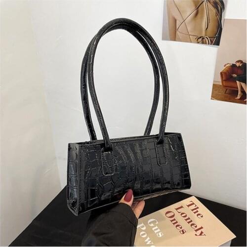 Summer New Smooth Shiny Crocodile Pattern Design Womens Shoulder Bag Premium Texture Small Square Bag Female Handbags bolsas