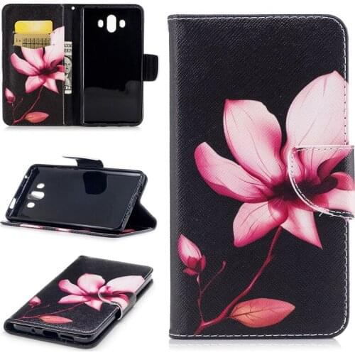 Hotsale Colored Drawing PU Leather Cases for Huawei Mate 10 ALP-AL00 Kickstand Flip Mobile Phone Cases with Wallet Card Holders