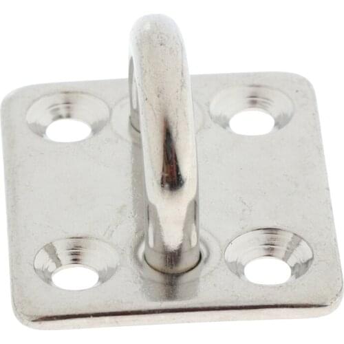 5mm 304 Stainless Steel Pad Eye Plates,Marine Hardware Staple Hook Loop for Swings Hammocks Boat Rigging
