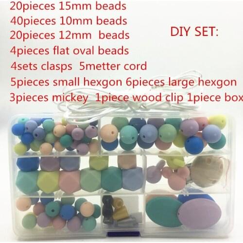 NEW DIY Nursing Jewelry Combination package silicone loose bead-candy color teether silicone teething bead DIY handmade jewelery