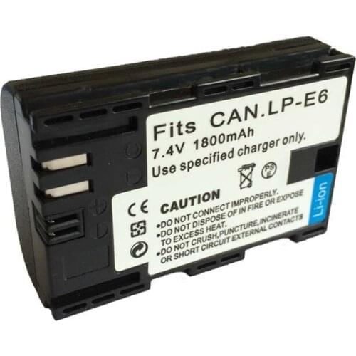 Wholesale High quality LP-E6 LP E6 7.4V 1800mAh Li ion Battery pack For Canon 5D Mark II III 7D 60D EOS 6D 10pcs/lot