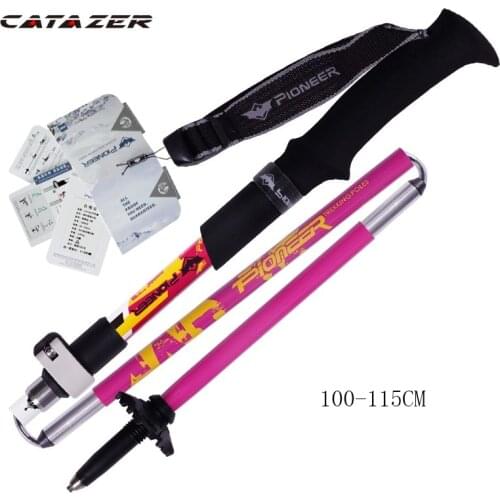 1 Piece Portable Folding Carbon Fiber Ski Pole Outdoor Ultralight Collapsible Adjustable Ski Nordic Walking Stick Snowboard