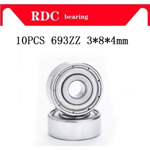 Free Shipping 10PCS ABEC-5 693ZZ 693Z 693 ZZ Bearing 3x8x4 mm High quality Miniature Ball Bearings 619/3ZZ EMQ Z3 V3 Mini