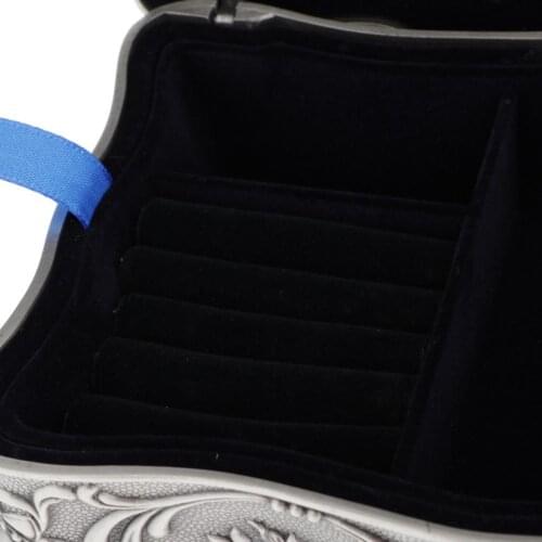 Retro Style Tin Rectangle Jewelry Box Treasure Storage Organizer Ring Case