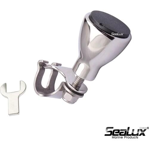 Sealux Marine Universal Spinner Steering Wheel Stainless Steel Steering Wheel Knob With Black Cap Marine Boat Yacht Kayak