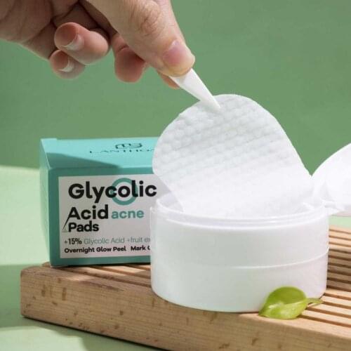 30Pcs Deep Cleaning And Skin Care Glycolic Acid Pads Salicylic Acid Glycolic Acid Cotton Tablets For Unclog Pore & Control Acne